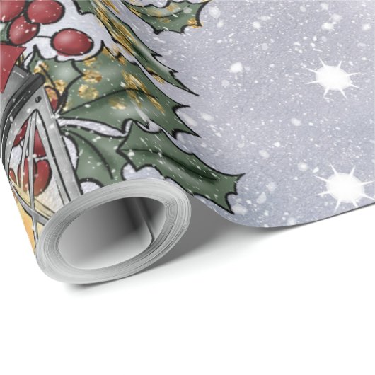 WeihnachtsAdvent Lantern Muster Geschenkpapier (Rolleneckpunkt)