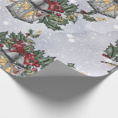 WeihnachtsAdvent Lantern Muster Geschenkpapier (Ecke)