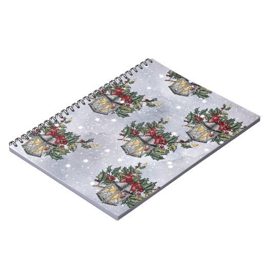 WeihnachtsAdvent Lantern Muster Notizblock (Linke Seite)