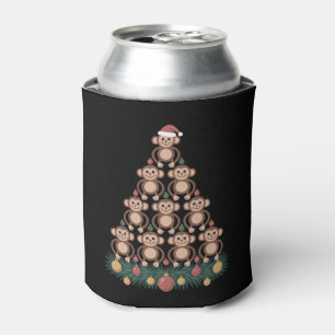 Weihnachtsaffe Baum Santa Hut Ornamente Urlaub Dosenkühler