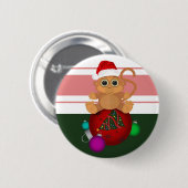 Weihnachtsaffe Button (Vorne & Hinten)