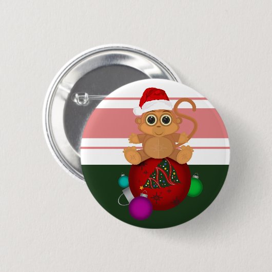 Weihnachtsaffe Button (Vorne & Hinten)
