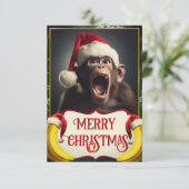 Weihnachtsaffe Dankeskarte (Stehend Vorderseite)