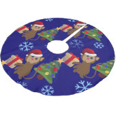 Weihnachtsaffe Emoji Weihnachtsbaumrock Polyester Weihnachtsbaumdecke (Schrägansicht)