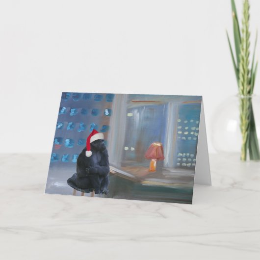"Weihnachtsaffe" Feiertagskarte (Vorderseite)