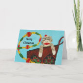 Weihnachtsaffe Feiertagskarte (Vorderseite)