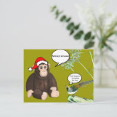 Weihnachtsaffe Feiertagspostkarte (Stehend Vorderseite)