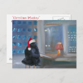 "Weihnachtsaffe" Feiertagspostkarte (Vorne/Hinten)
