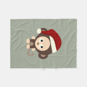 Weihnachtsaffe Fleecedecke (Vorderseite (Horizontal))