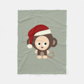 Weihnachtsaffe Fleecedecke (Vorderseite)