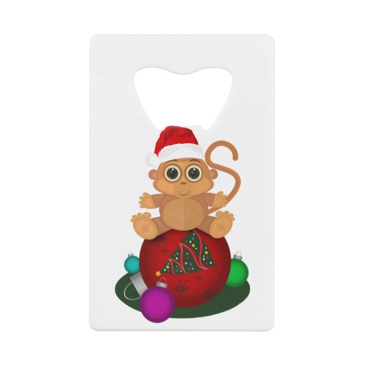 Weihnachtsaffe Geldbeutel Flaschenöffner (Vorderseite)