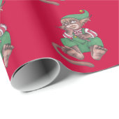Weihnachtsaffe Gnom Geschenkpapier (Rolleneckpunkt)