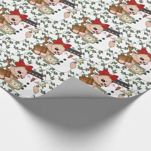 Weihnachtsaffe-Kaffee-Packpapier Geschenkpapier (Ecke)
