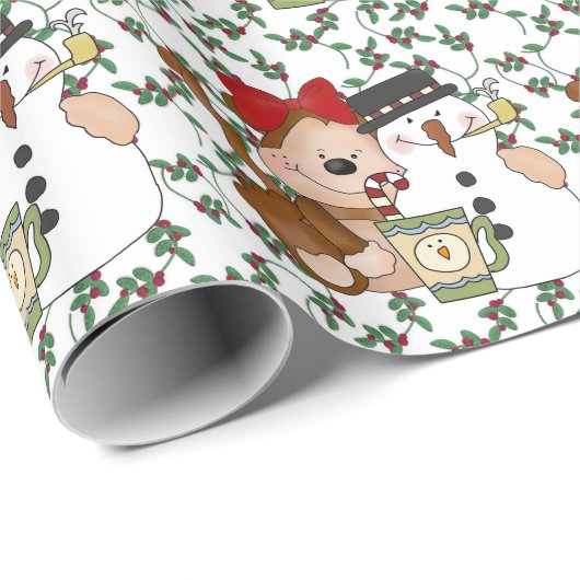 Weihnachtsaffe-Kaffee-Packpapier Geschenkpapier (Rolleneckpunkt)