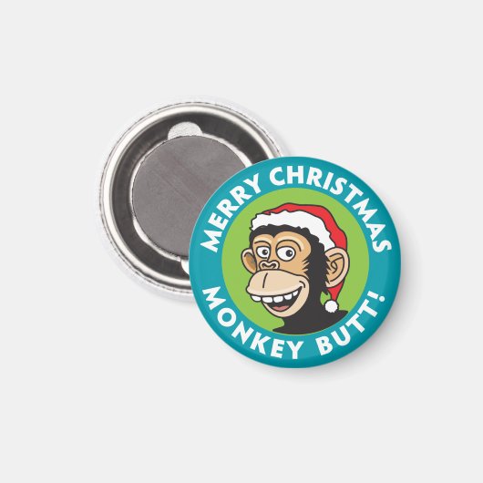 Weihnachtsaffe Magnet (Vorderseite/Rückseite)