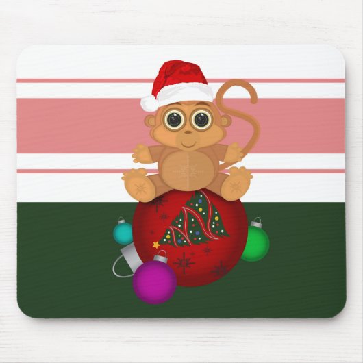 Weihnachtsaffe Mousepad (Vorne)