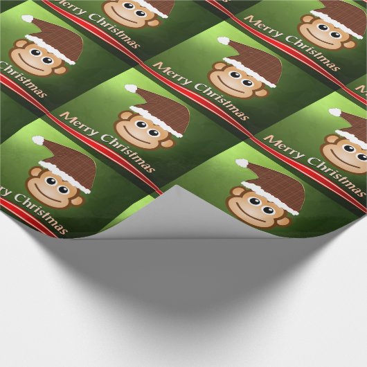 Weihnachtsaffe-Packpapier Geschenkpapier (Ecke)