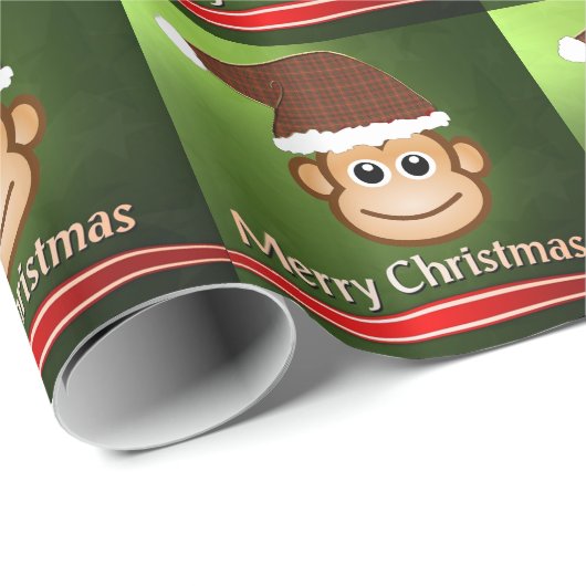 Weihnachtsaffe-Packpapier Geschenkpapier (Rolleneckpunkt)