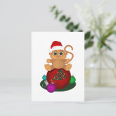 Weihnachtsaffe Postkarte (Stehend Vorderseite)
