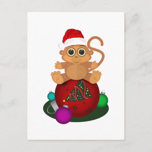 Weihnachtsaffe Postkarte (Vorderseite)