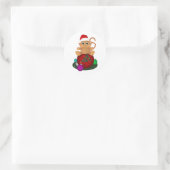 Weihnachtsaffe Runder Aufkleber (Tasche)