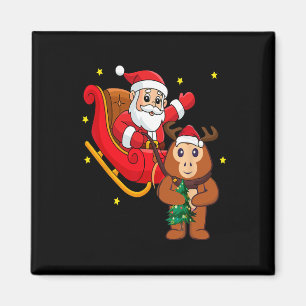 Weihnachtsaffe Santa Reitender Lustiger Affe Pyjam Magnet