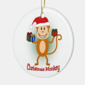 Weihnachtsaffe-Verzierung Keramikornament (Links)