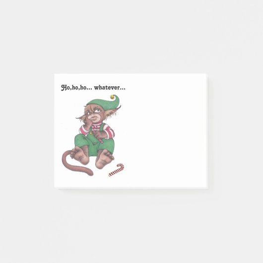 WeihnachtsaffeGnome Post-it Klebezettel (Vorderseite)