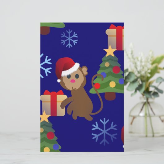 Weihnachtsaffen Briefpapier (Stehend Vorderseite)
