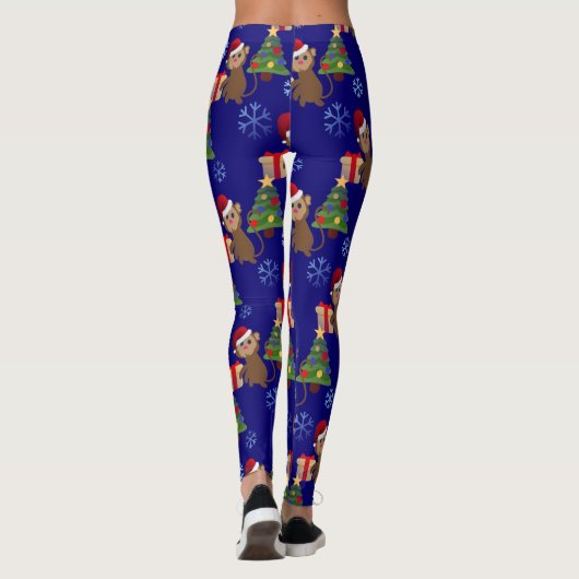 Weihnachtsaffen Emoji-Leggings Leggings (Rückseite)