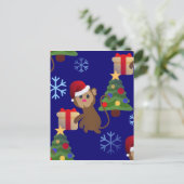 Weihnachtsaffen Feiertagspostkarte (Stehend Vorderseite)
