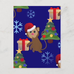 Weihnachtsaffen Feiertagspostkarte