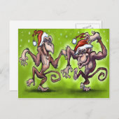 Weihnachtsaffen Feiertagspostkarte (Vorne/Hinten)