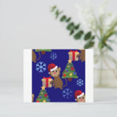 Weihnachtsaffen Feiertagspostkarte (Stehend Vorderseite)