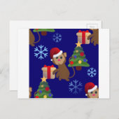 Weihnachtsaffen Feiertagspostkarte (Vorne/Hinten)