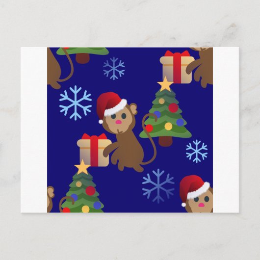 Weihnachtsaffen Feiertagspostkarte (Vorderseite)