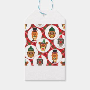 Weihnachtsaffen für Hipster Geschenkanhänger