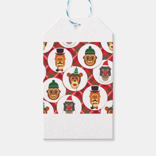 Weihnachtsaffen für Hipster Geschenkanhänger (Vorderseite)