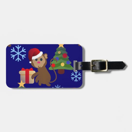 Weihnachtsaffen Gepäckanhänger (Vorderseite horizontal)