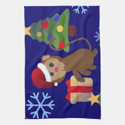 Weihnachtsaffen Handtuch (Vertikal)