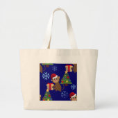 Weihnachtsaffen Jumbo Stoffbeutel (Vorne)