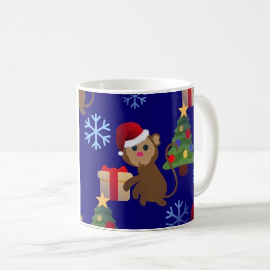 Weihnachtsaffen Kaffeetasse (VorderseiteRechts)