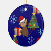 Weihnachtsaffen Keramik Ornament (Links)