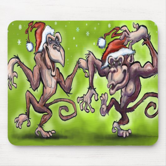 Weihnachtsaffen Mousepad (Vorne)