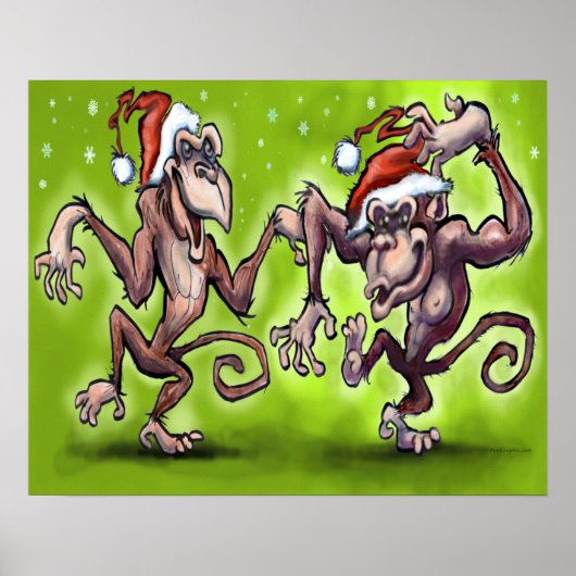 Weihnachtsaffen Poster (Vorne)