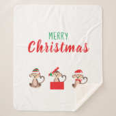 Weihnachtsaffen Santa Elf Hat Red Green Sherpadecke (Vorderseite)