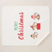 Weihnachtsaffen Santa Elf Hat Red Green Sherpadecke (Vorderseite (Horizontal))