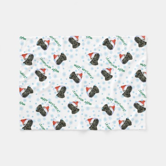 Weihnachtsaffenpinscher Fleecedecke (Vorderseite (Horizontal))