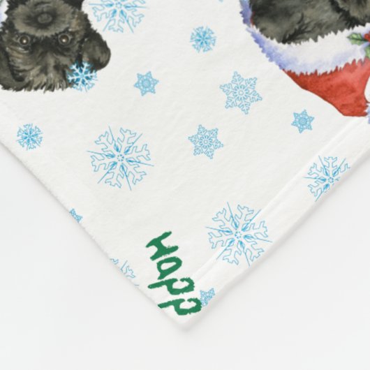 Weihnachtsaffenpinscher Fleecedecke (Ecke)
