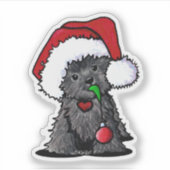 Weihnachtsaffenpinscher Vinyl Sticker (Vorderseite)